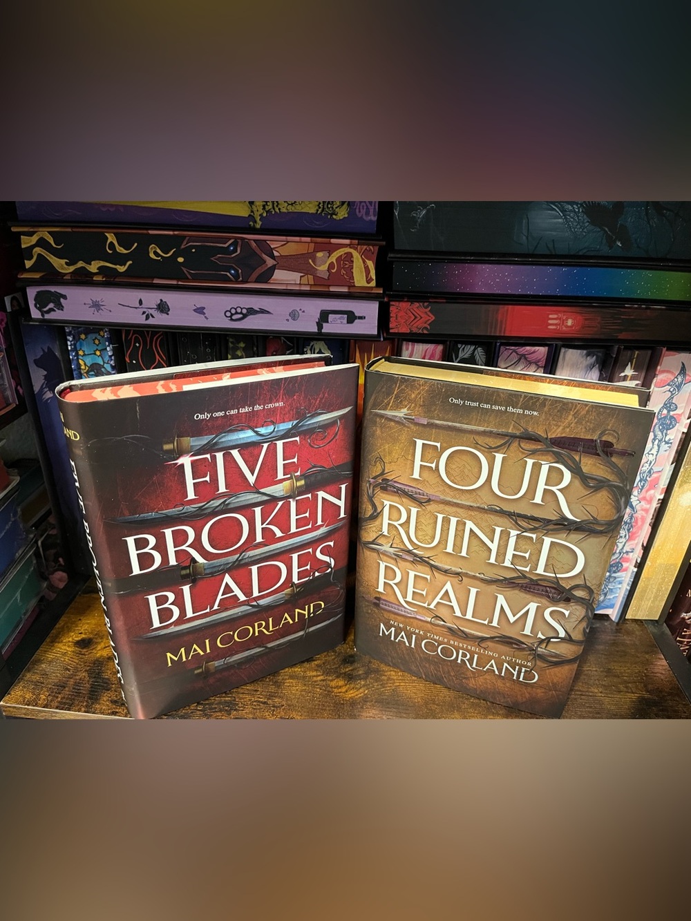 Five Broken Blades & Four Ruined Realms Hardcover Book Set - Red & Brown